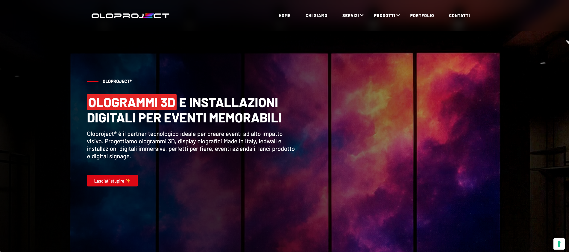 Screenshot del sito Oloproject