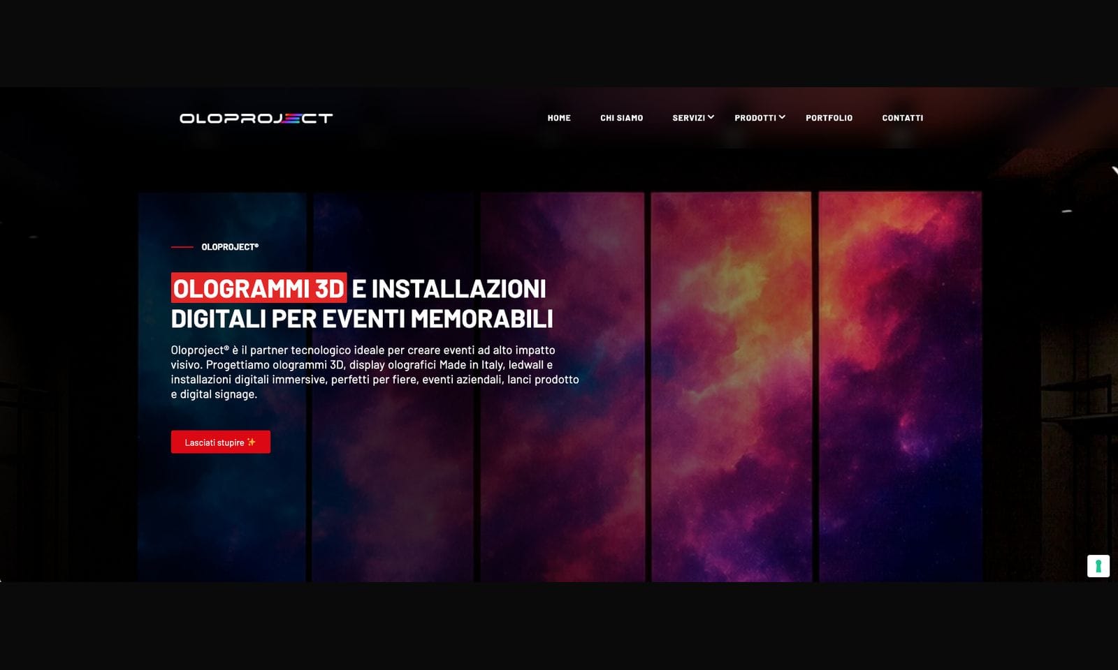 Screenshot del sito Oloproject